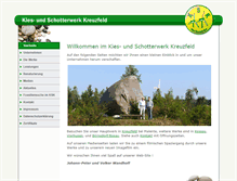Tablet Screenshot of kieswerk-kreuzfeld.de